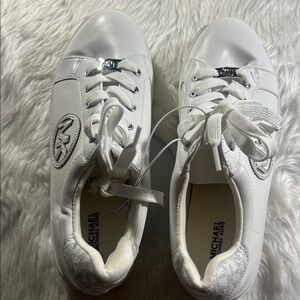 Michael Kors White and Silver Women's Sneakers
